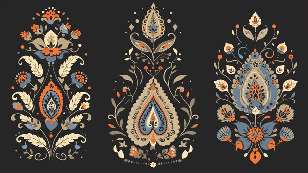 Intricate Paisley Patterns Adorn Indian Textiles Collection