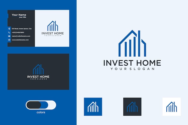 Invest home logo design and business card