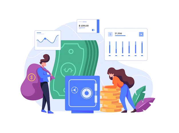 Investment and finance flat illustration