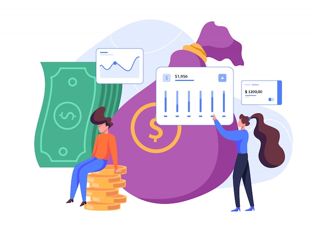 Investment and finance flat illustration