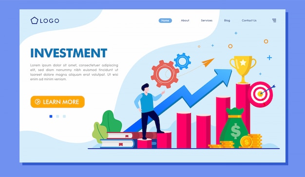 investment landing page website illustration