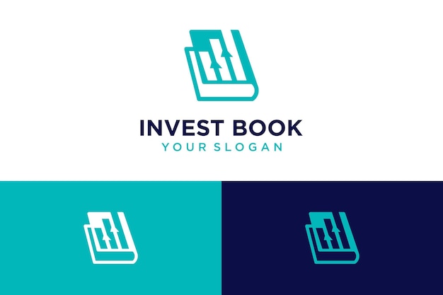 investment logo design with book