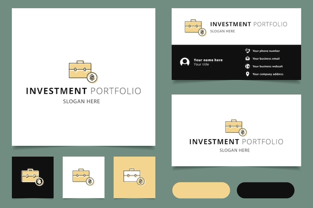 Investment portfolio logo design with editable slogan