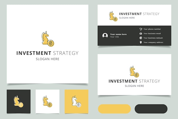 Investment strategy logo design with editable slogan