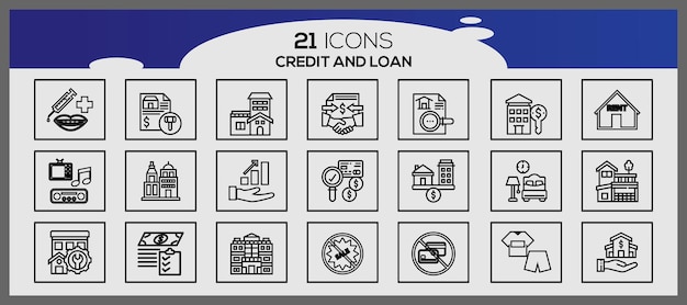 Investment and trading flat icons set Money icons collection Bank icons collection