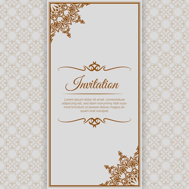 Invitation background with mandala ornaments and decorative patterns