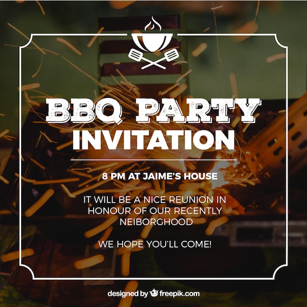 Vector invitation for bbq party