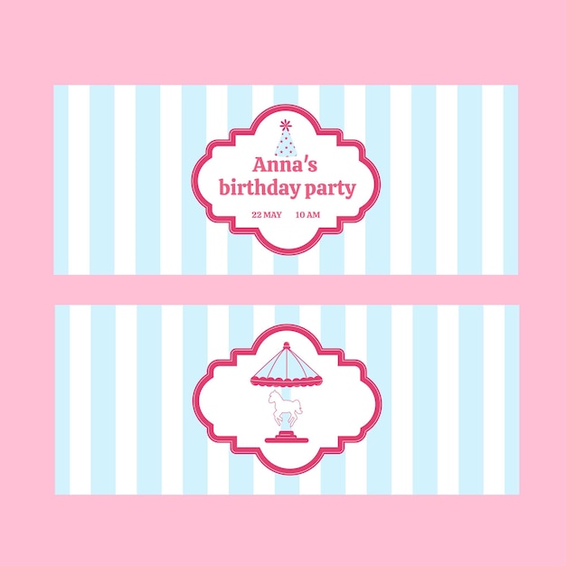 Invitation to birthday party Vector illustration