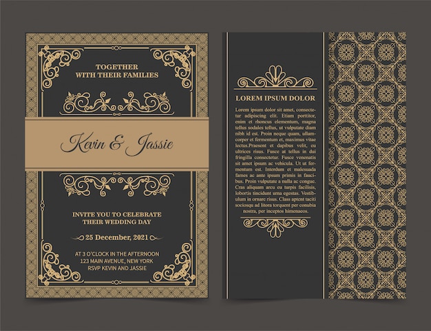 Invitation card design vintage style