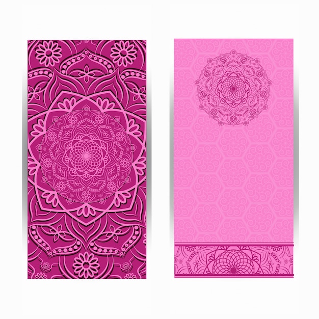 Invitation card vintage design with mandala pattern