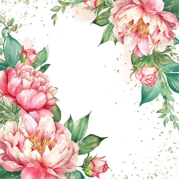 invitation petal watercolor wedding romantic rose border greeting luxury elegant wallpaper fram