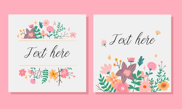 invitation with  flower frame  illustration.