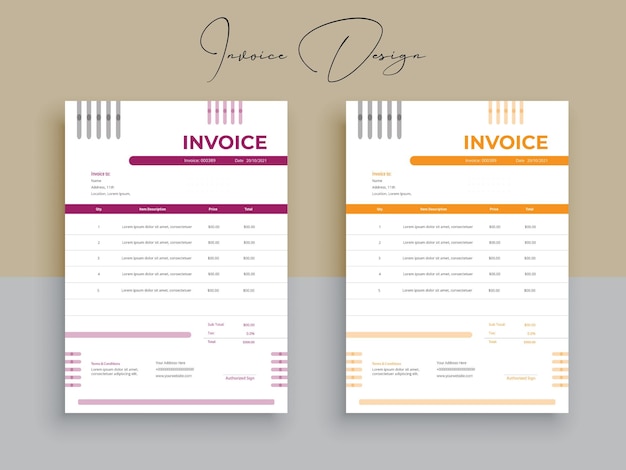 Invoice Business invoice form template money bills or pricelist Design