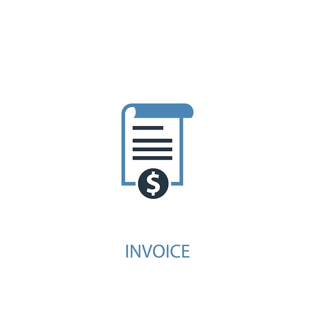 Invoice concept 2 colored icon. Simple blue element illustration. Invoice concept symbol design. Can be used for web and mobile UI/UX