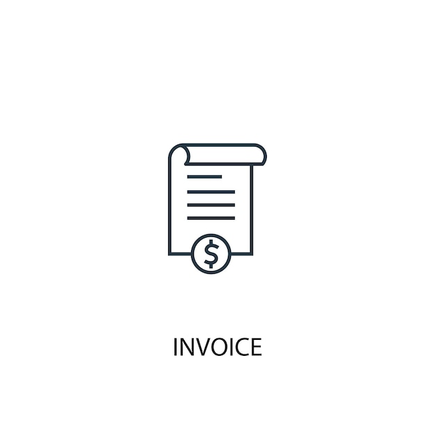 Invoice concept line icon. Simple element illustration. Invoice concept outline symbol design. Can be used for web and mobile UI/UX