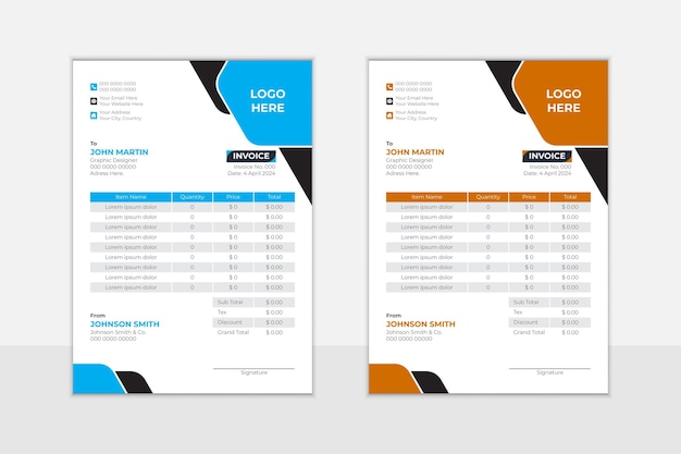 invoice Design creative modern business payment calculation vector template