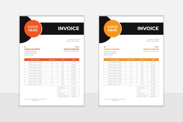 invoice Design creative modern business payment calculation vector template