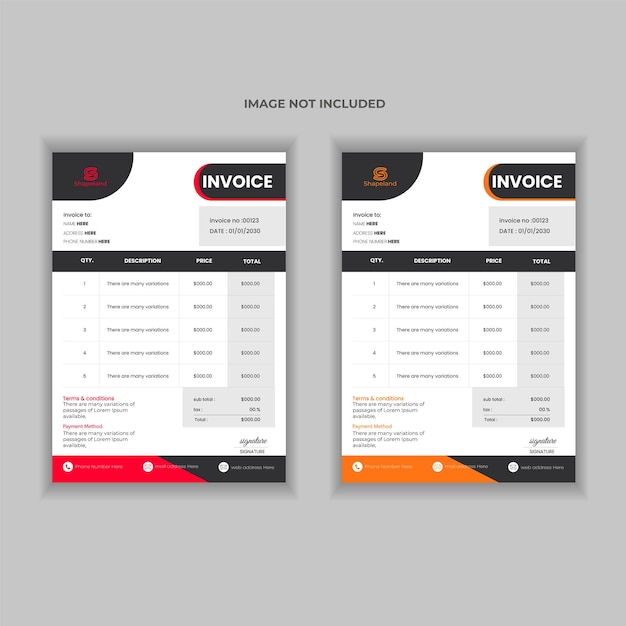 Vector invoice design template