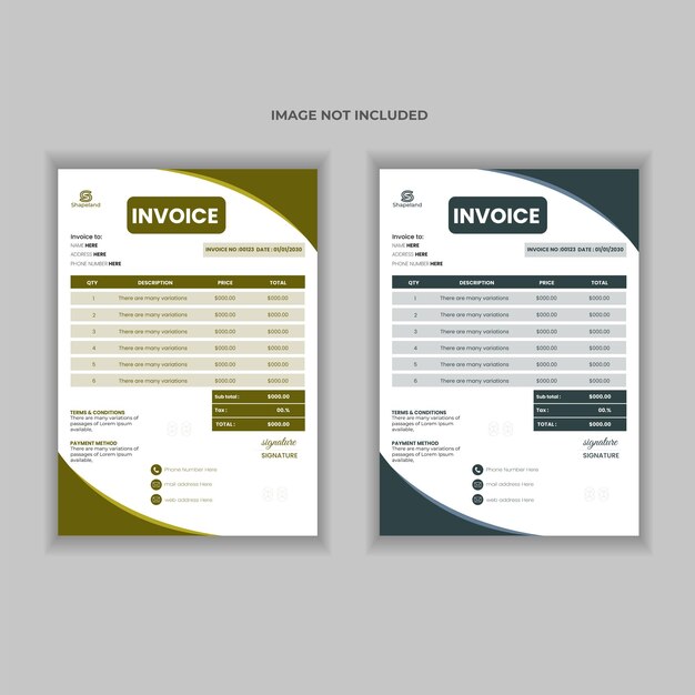 Vector invoice design template