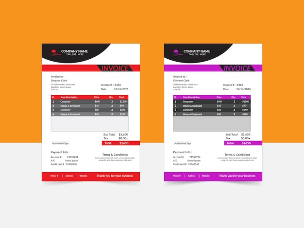 Invoice design