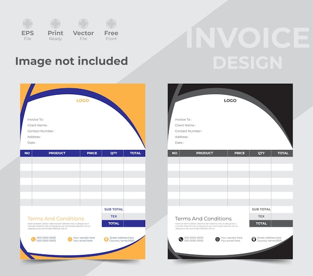 Invoice minimal design template Bill form business invoice accounting