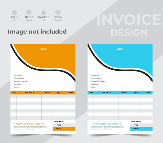 Vector invoice minimal design template bill form business invoice accounting