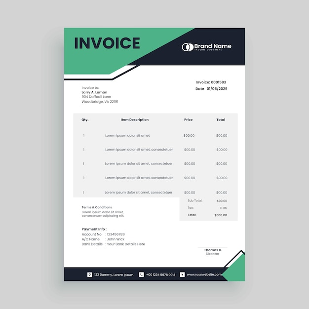 Vector invoice template vector design for your business