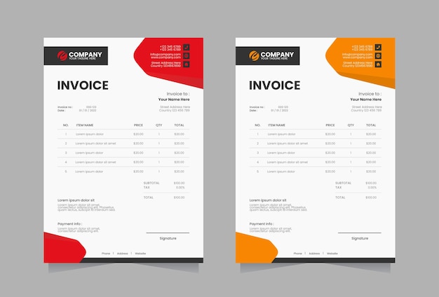 Vector invoice template vector design