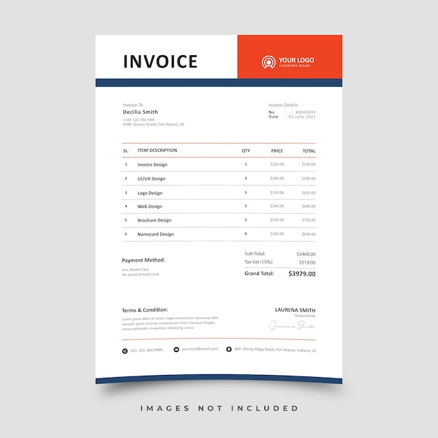 Vector invoice template