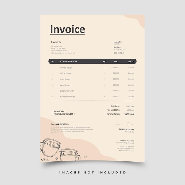 Vector invoice template