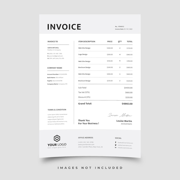 Vector invoice template