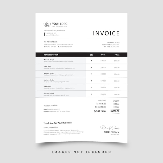 Vector invoice template