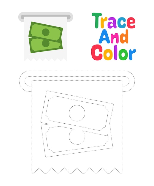 Invoice tracing worksheet for kids