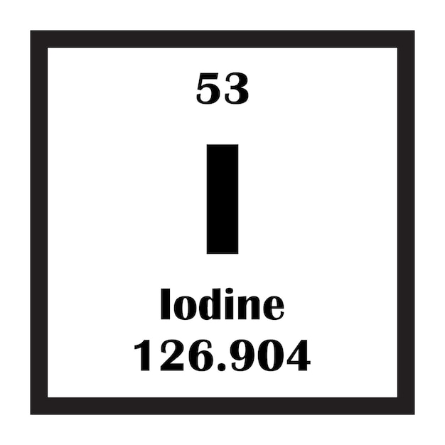 Iodine chemical element icon