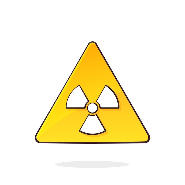 Ionizing radiation hazard symbol Xrays energetic Yellow triangular warning sign Danger signal