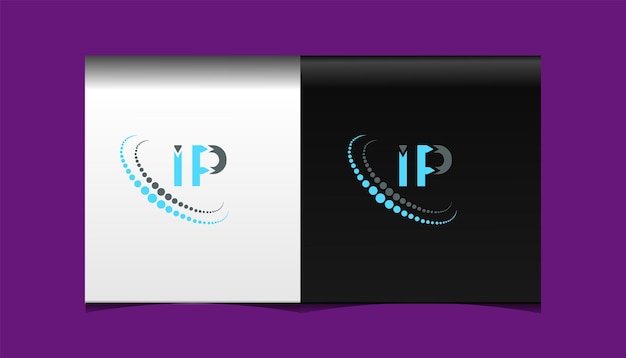 Vector ip initial modern logo design vector icon template