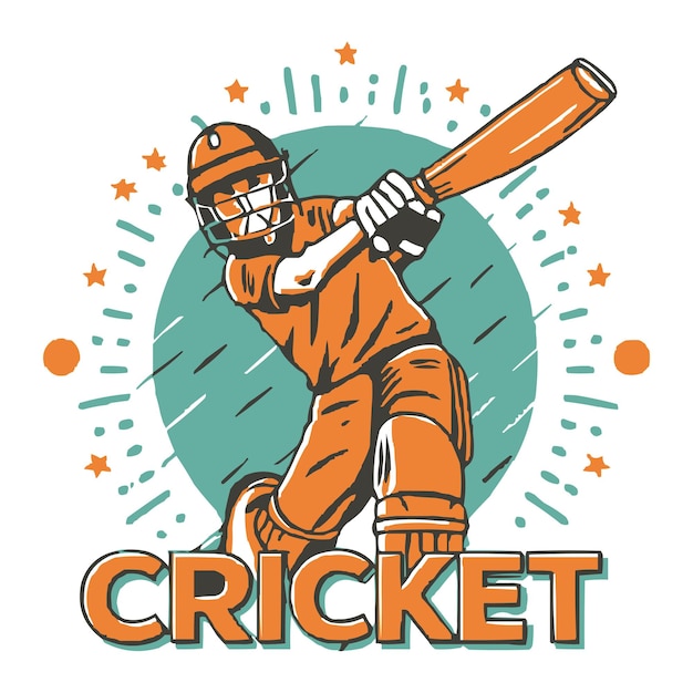 Vector ipl and t20 cricket player logo design vector