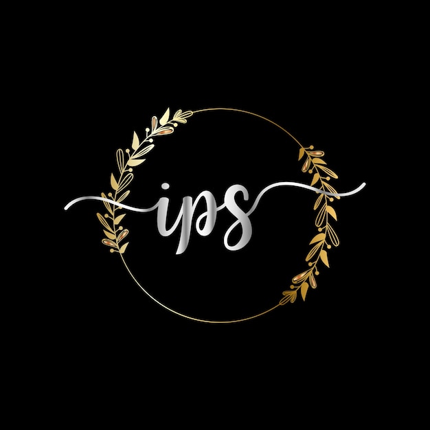 IPS initial logotype for celebration event, wedding, greeting card, invitation Vector Template