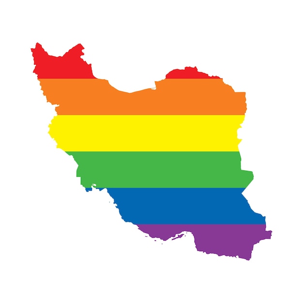 Iran LGBTQ gay pride flag map