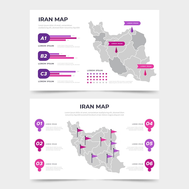 Iran map infographics