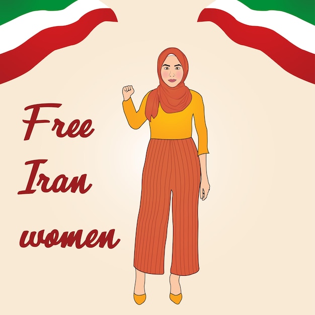 Iranian woman protesting for freedom