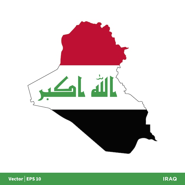 Iraq Asia Countries Map and Flag Icon Vector Logo Template Illustration Design Vector EPS 10