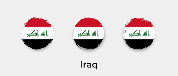 Iraq flag grunge bubbles icon vector illustration