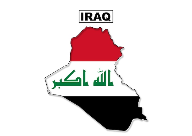 Iraq flag map in vector