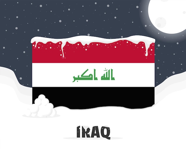 Iraq snowy weather concept cold weather and snowfall weather forecast winter banner idea