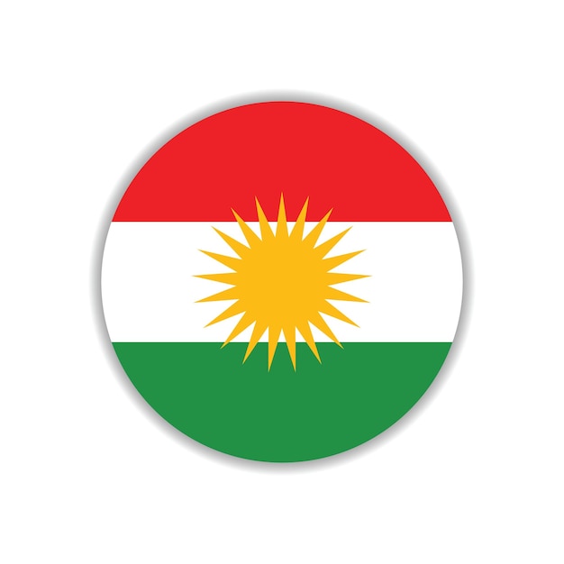 Vector iraqi kurdistan circle flag icon digital vector illustration