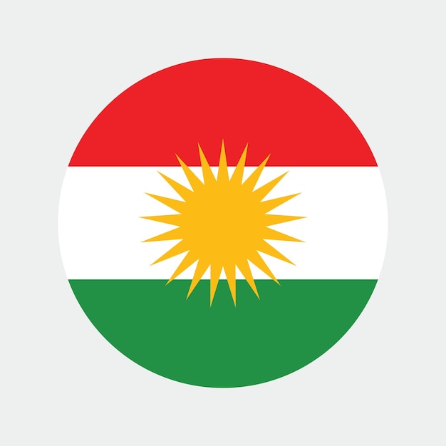 Vector iraqi kurdistan circle flag icon vector illustration