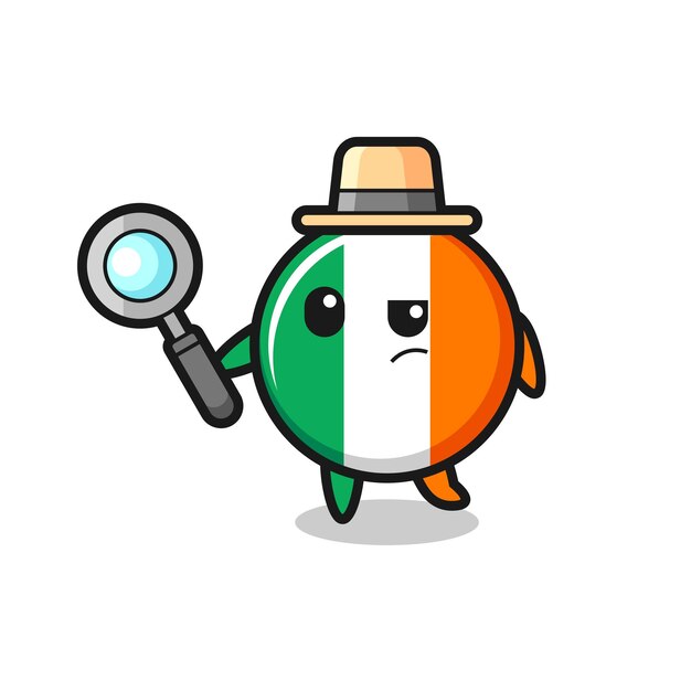 Ireland flag badge detective character is analyzing a case