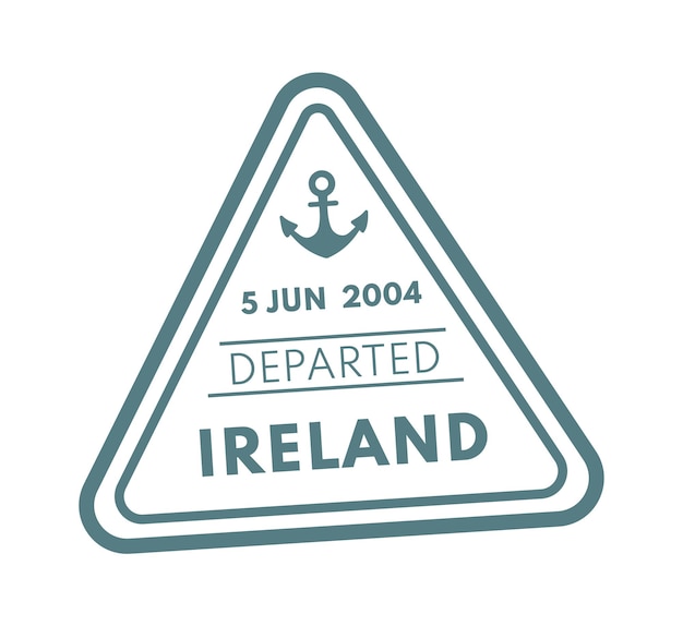 Ireland passport stamp Vector illustration