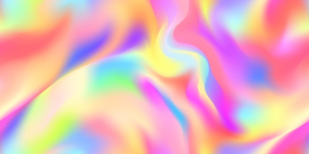 Iridescent holographic abstract vivid rainbow seamless pattern